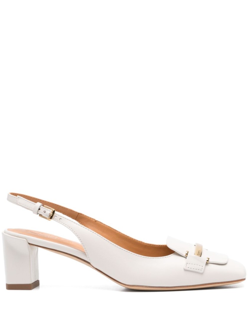 Tod's Low-heeled White Shoes In White