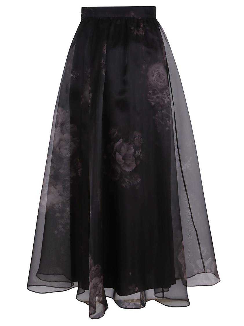 Zimmermann Hypnotic Maxi Skirt Silk Long Skirt In Black