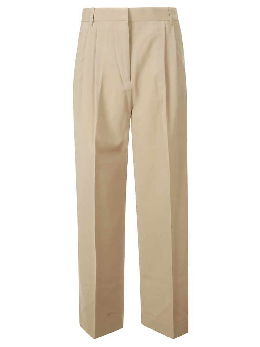 Rohe Pleated Slim-fit Trousers In Brown