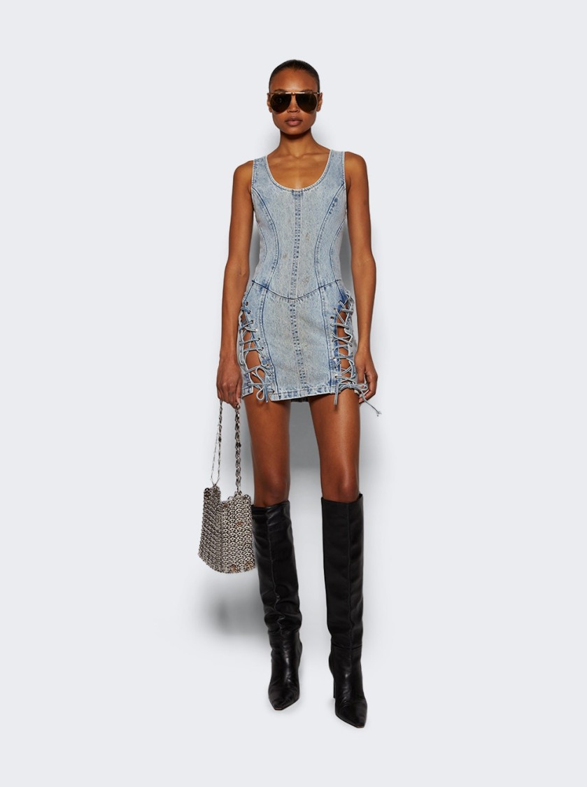 Natasha Zinko Denim Mini Dress In Blue