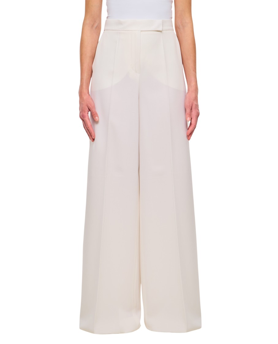 Max Mara Ninfa Long Wide Leg Trousers In White