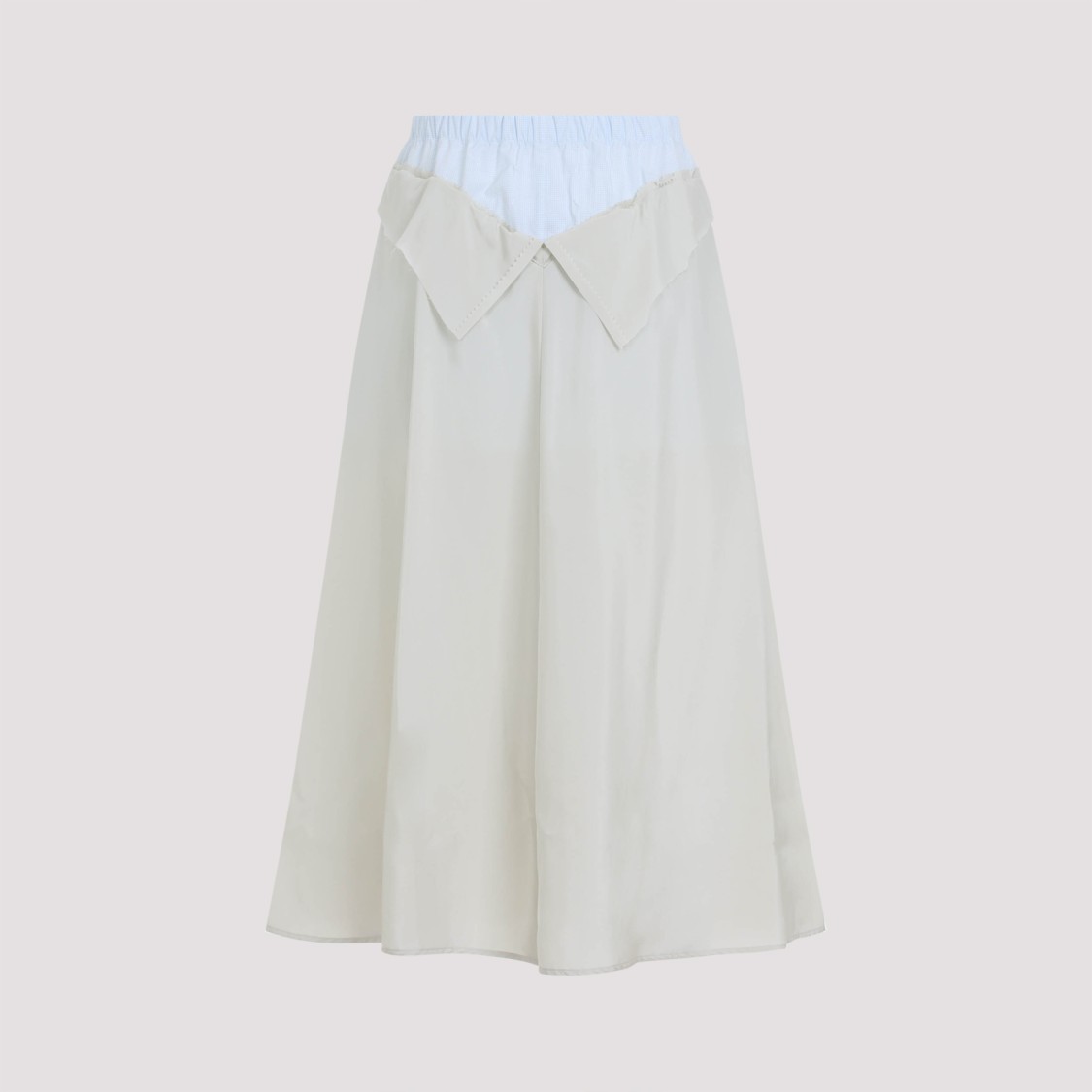 Maison Margiela Viscose Midi Skirt With Contrasting Waistband