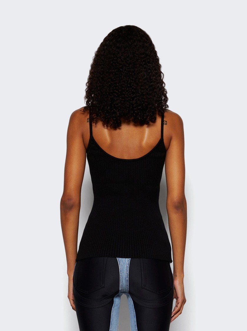 Courrèges Reedition Knit Tank Top Black In Black