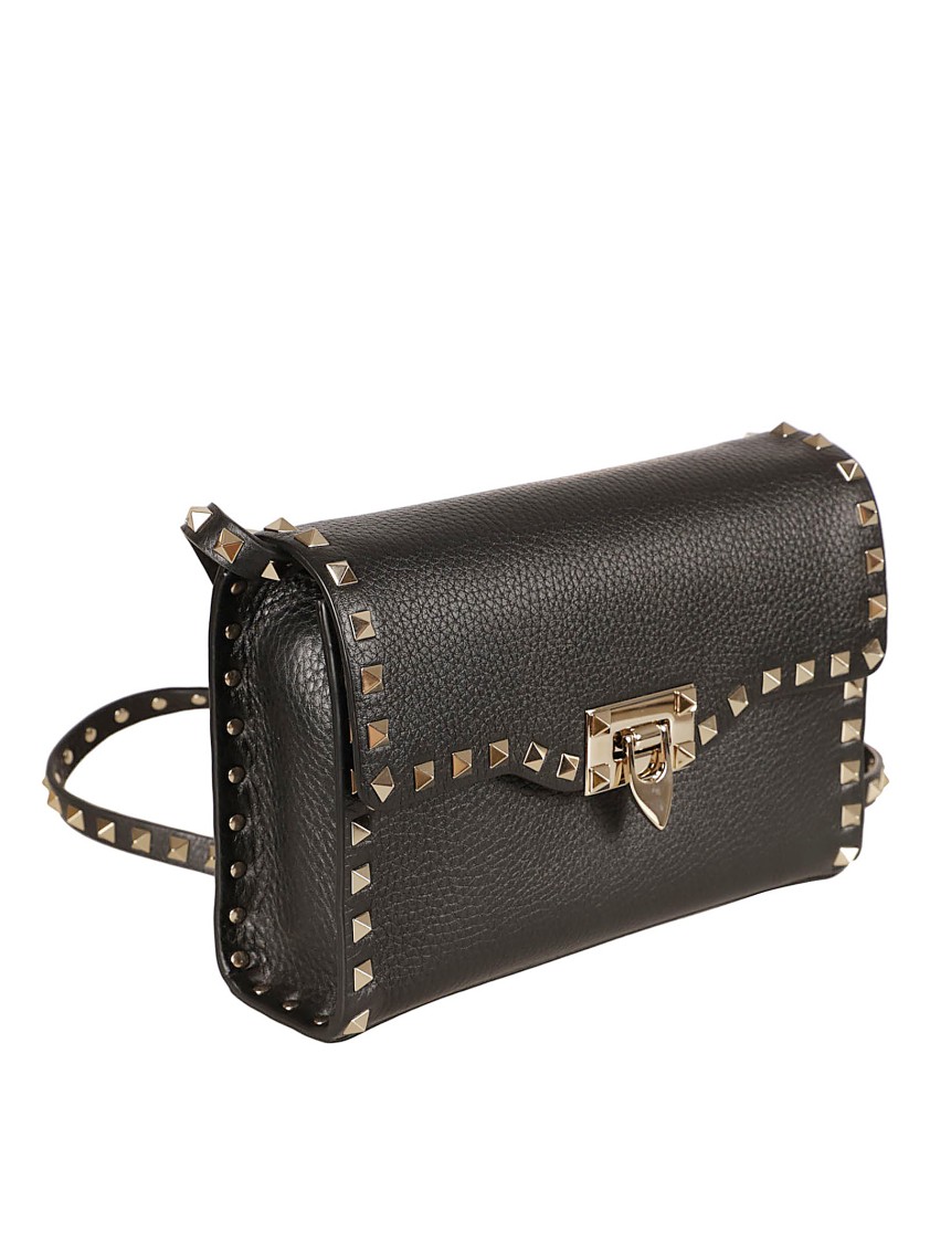 Valentino Rockstud Small Shoulder Bag In Black