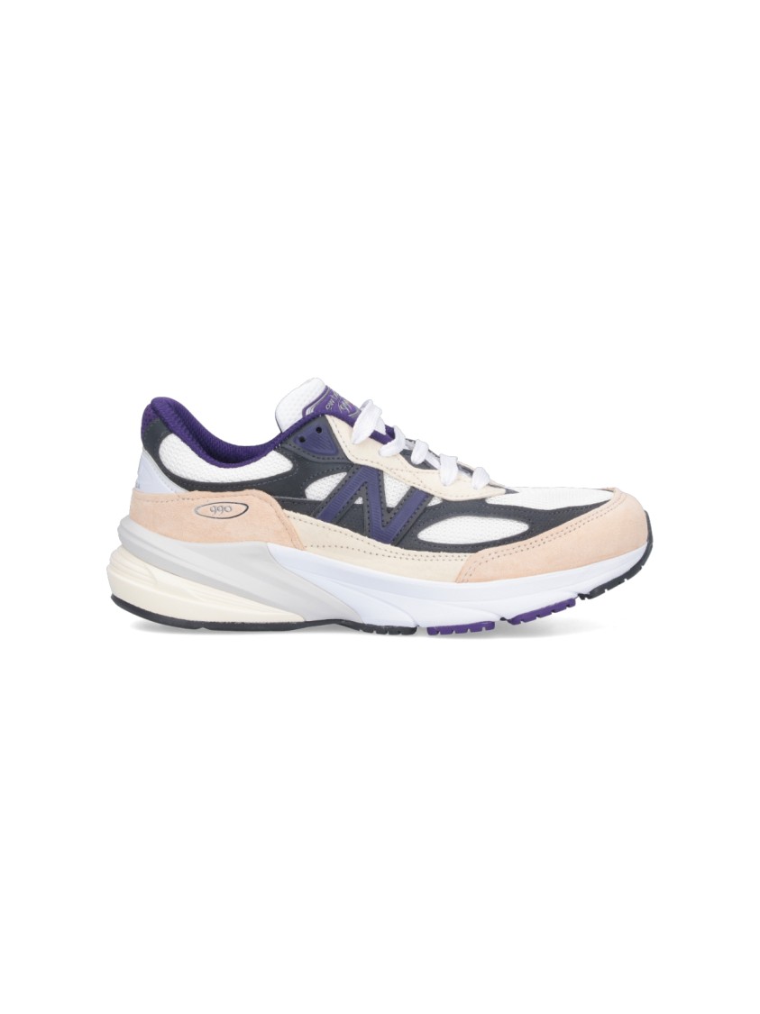 New Balance 990v6 Sneakers In Suede And Multicolor Mesh