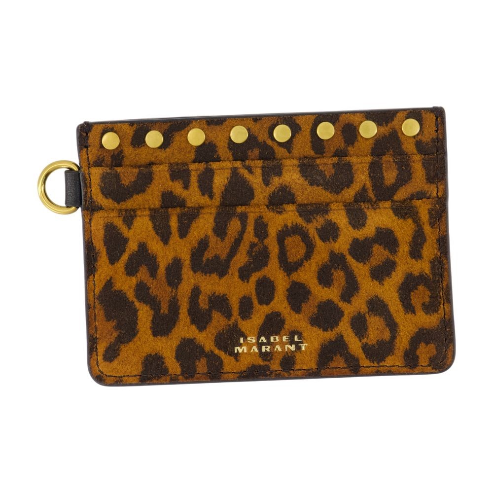 Isabel Marant Leopard Print Card Holder In Black