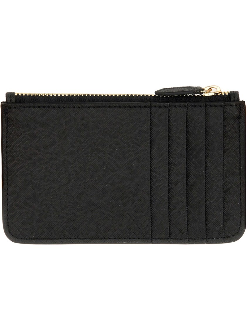 Vivienne Westwood Orb Plaque Zipped Card Holder In Black