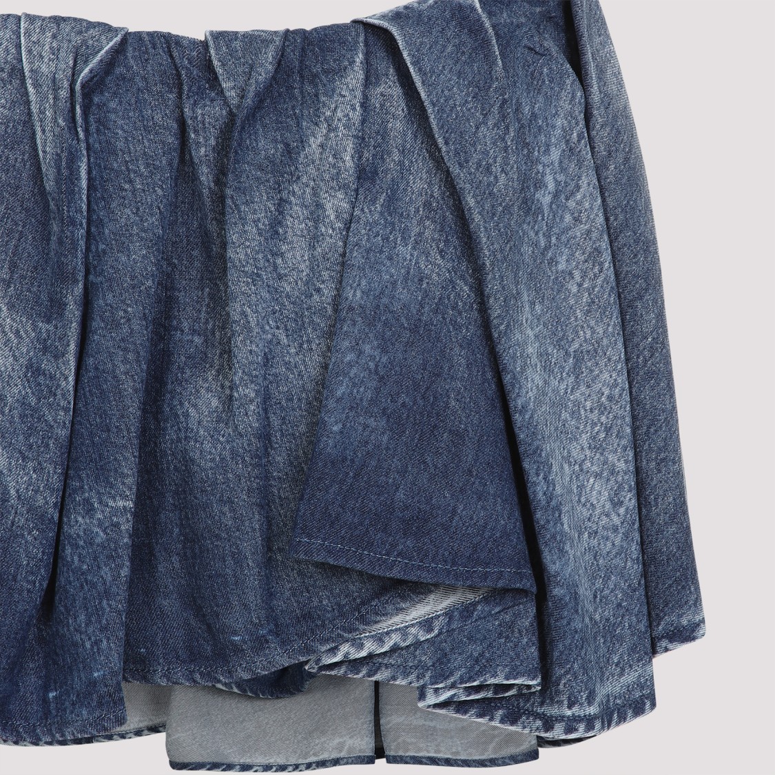 Shop Diesel De-ria-fsg Blue Lyocell Mini Skirt