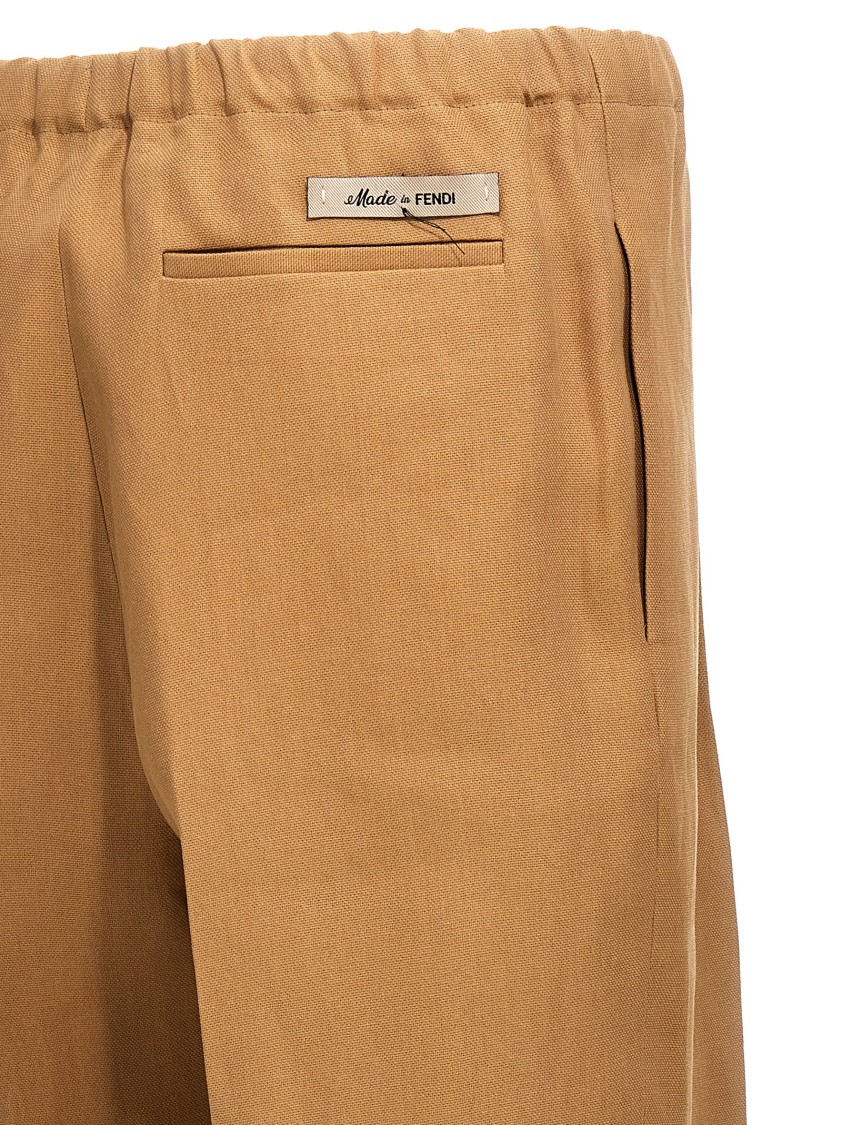 Fendi Paper Canvas Pants In Brown