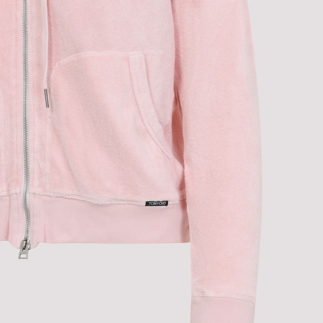 Tom Ford Towelling Hoodie With Hood And Pockets In Pink