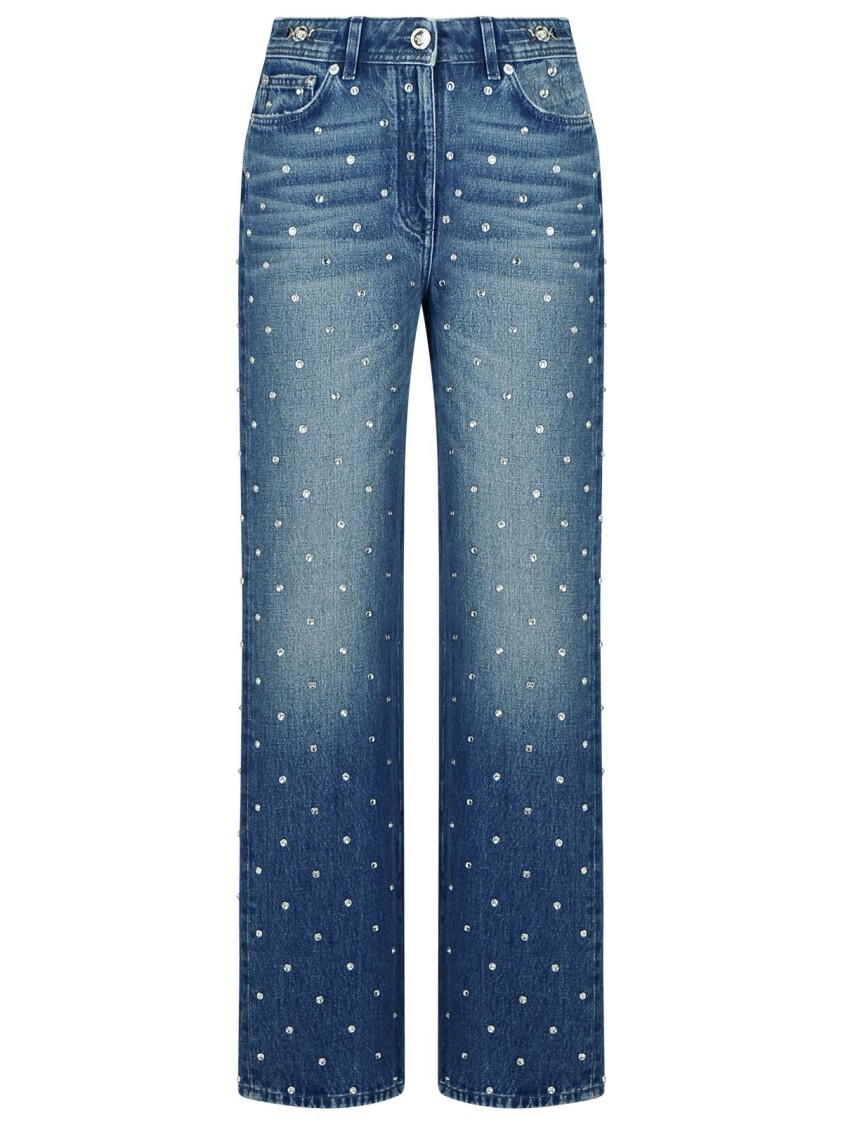 Versace Belt-loop Jeans In Blue
