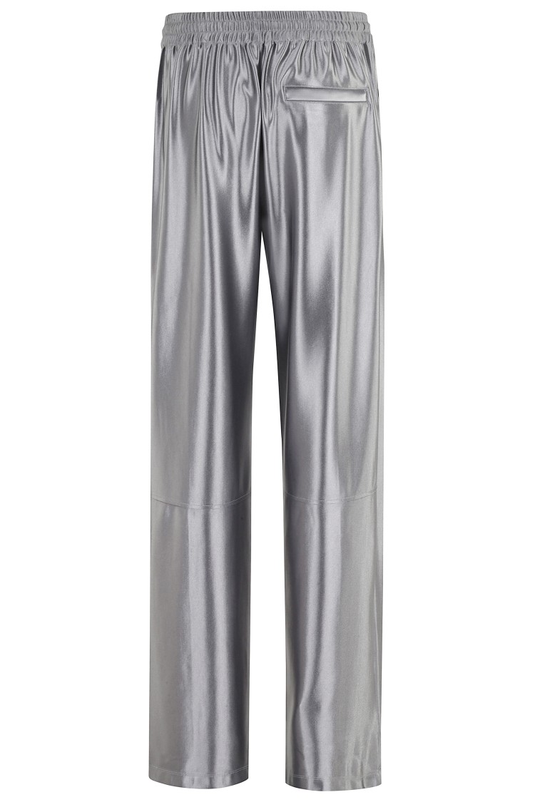 Alexander Wang T Alexanderwang.t Relaxed Logo-embroidered Satin Track Pants In Gray
