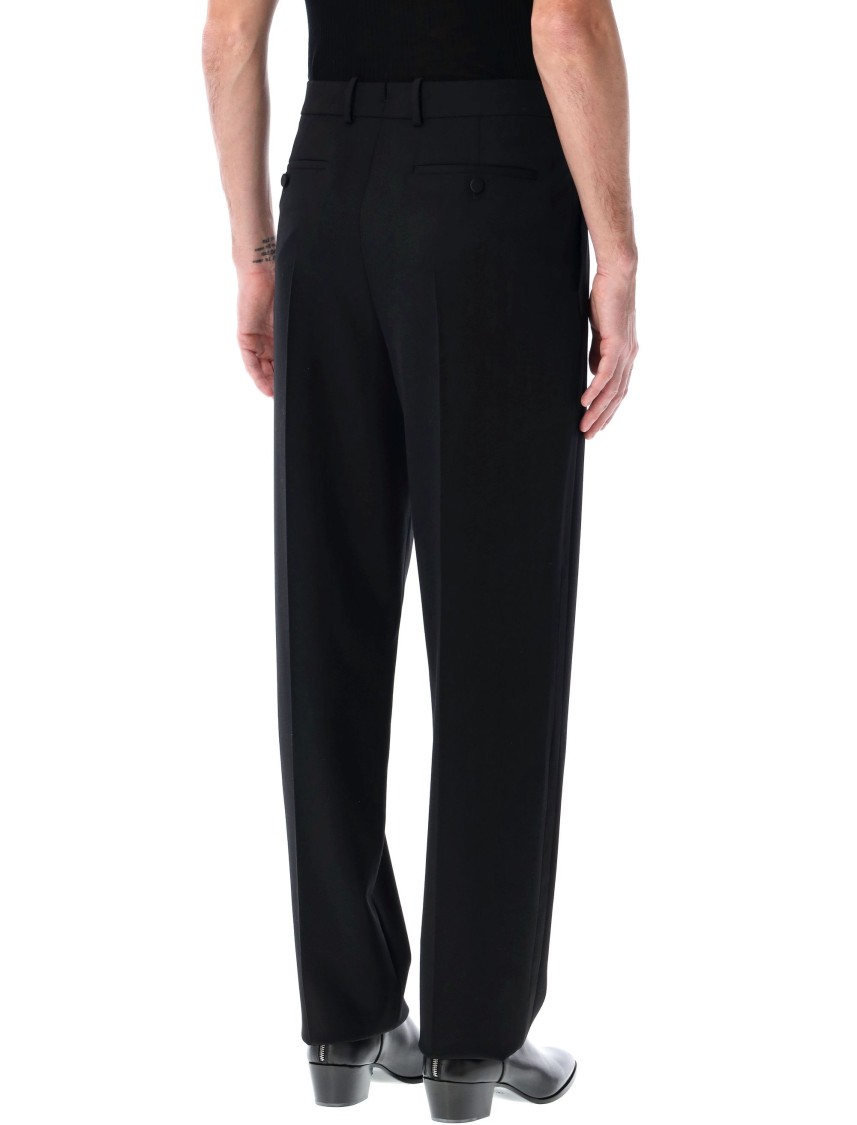 Saint Laurent Single Pleat Smoking Pant In Black