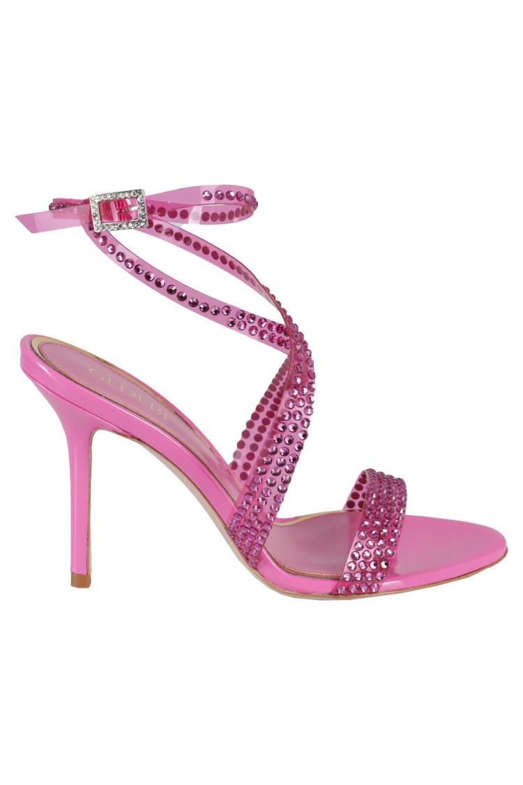 Gedebe High-heeled Fuchsia Sandals With Intertwined Straps In Pink