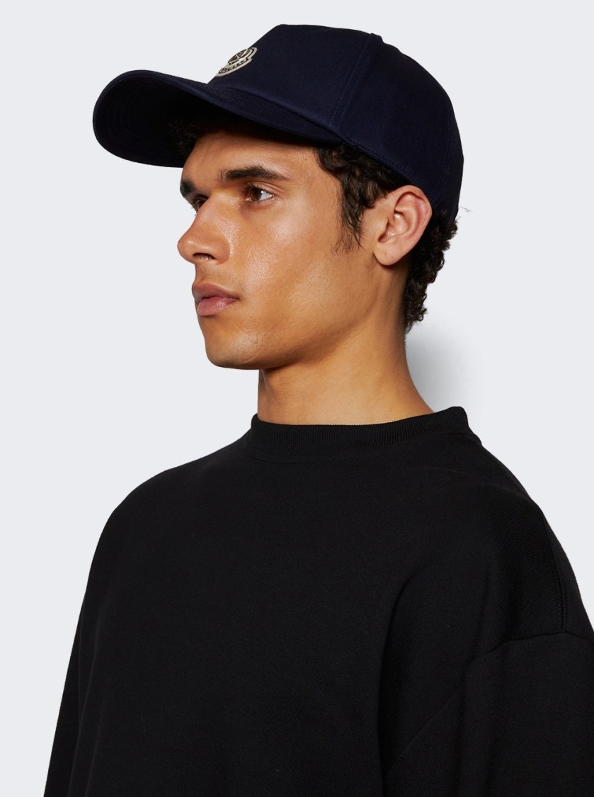 Moncler Dual Logo Blue Night Baseball Cap By