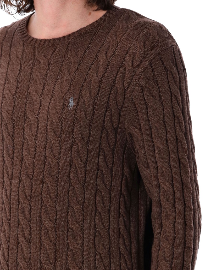 Polo Ralph Lauren The Iconic Cable-knit Cashmere Sweater In Brown