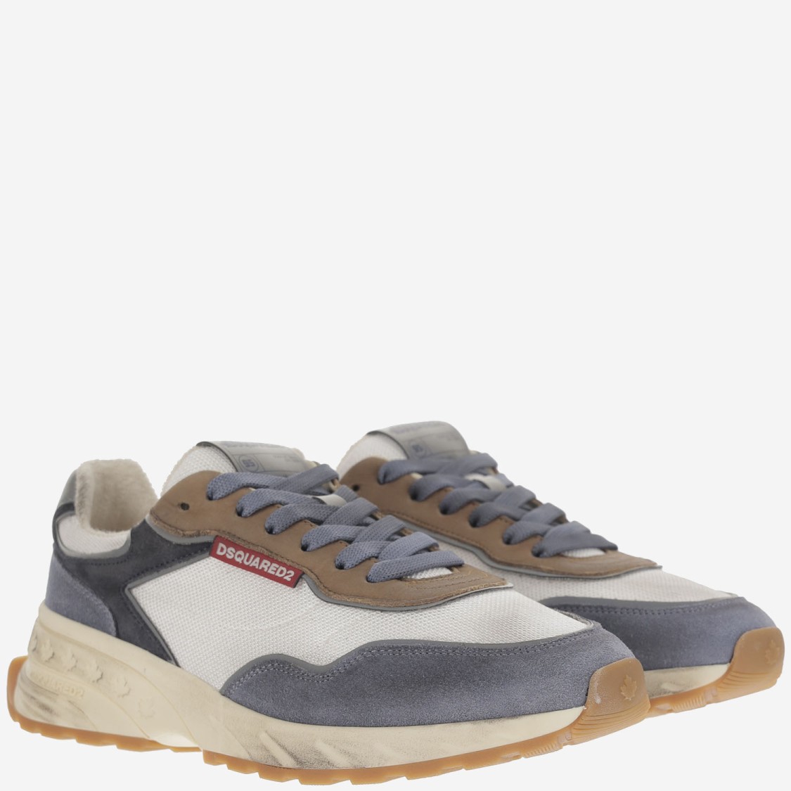 Dsquared2 Low Top Blue Denim Sneakers In Neutrals