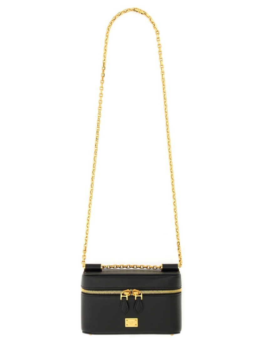 Shop Dolce & Gabbana "sicily" Black Leather Shoulder Bag