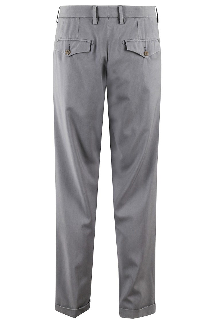 Myths Medium Grey Chino Trousers With Pleated Legs In Grey