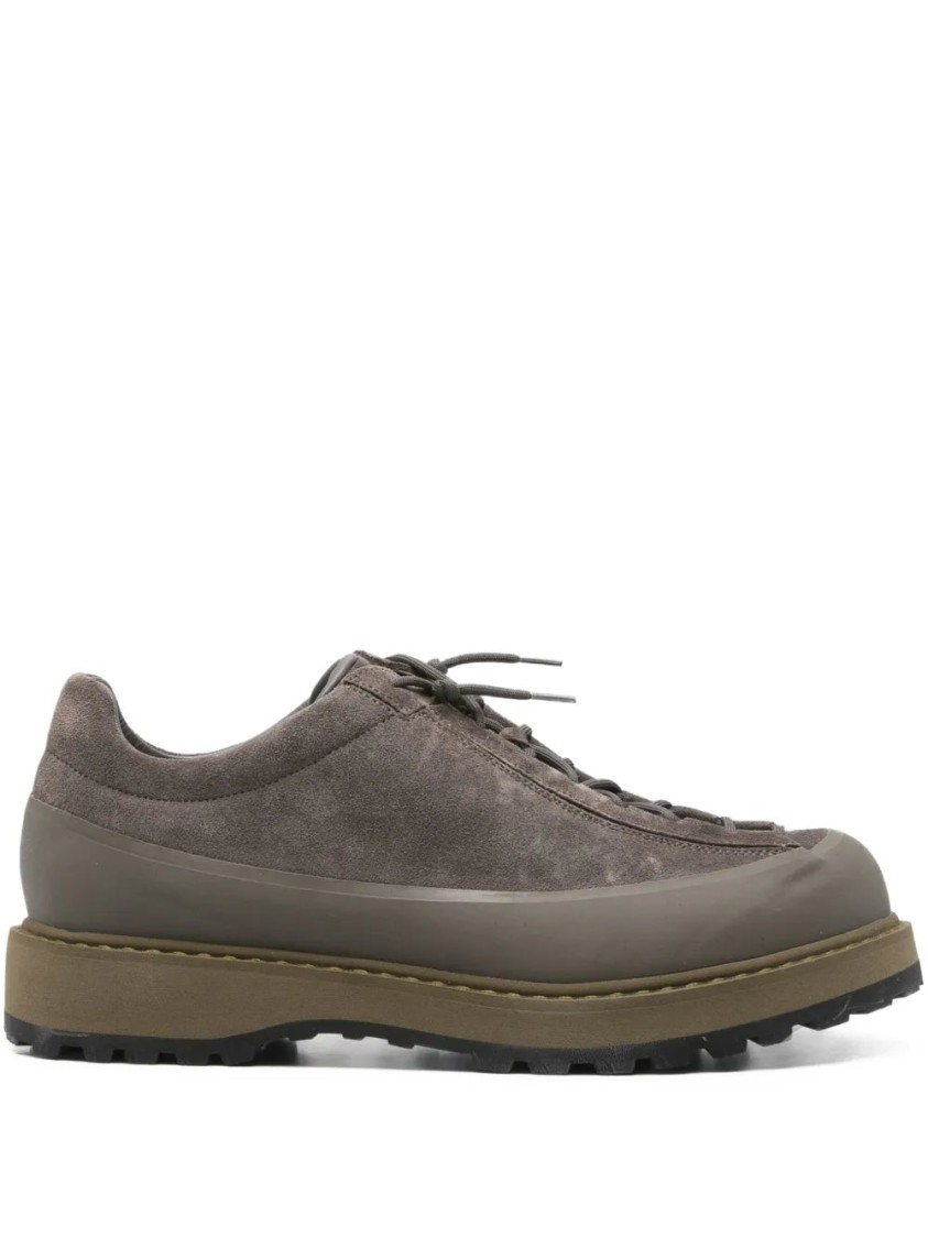 Stone Island Lace-up Suede Sneakers In Green
