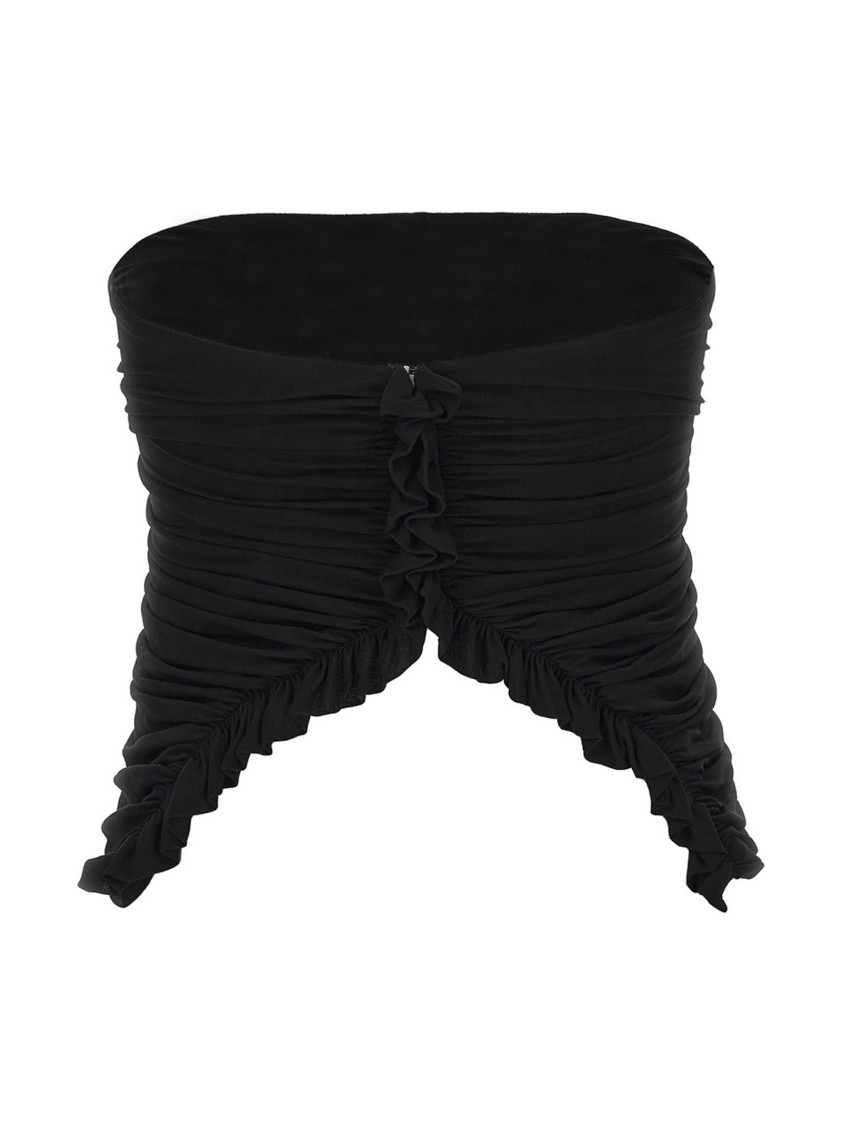 Saint Laurent Jersey Bustier Top In Black