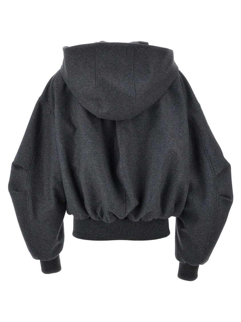 【関税込み】THE ATTICO Hooded bomber jacket Beige Hooded Bomber Jacket by The Attico on Sale
