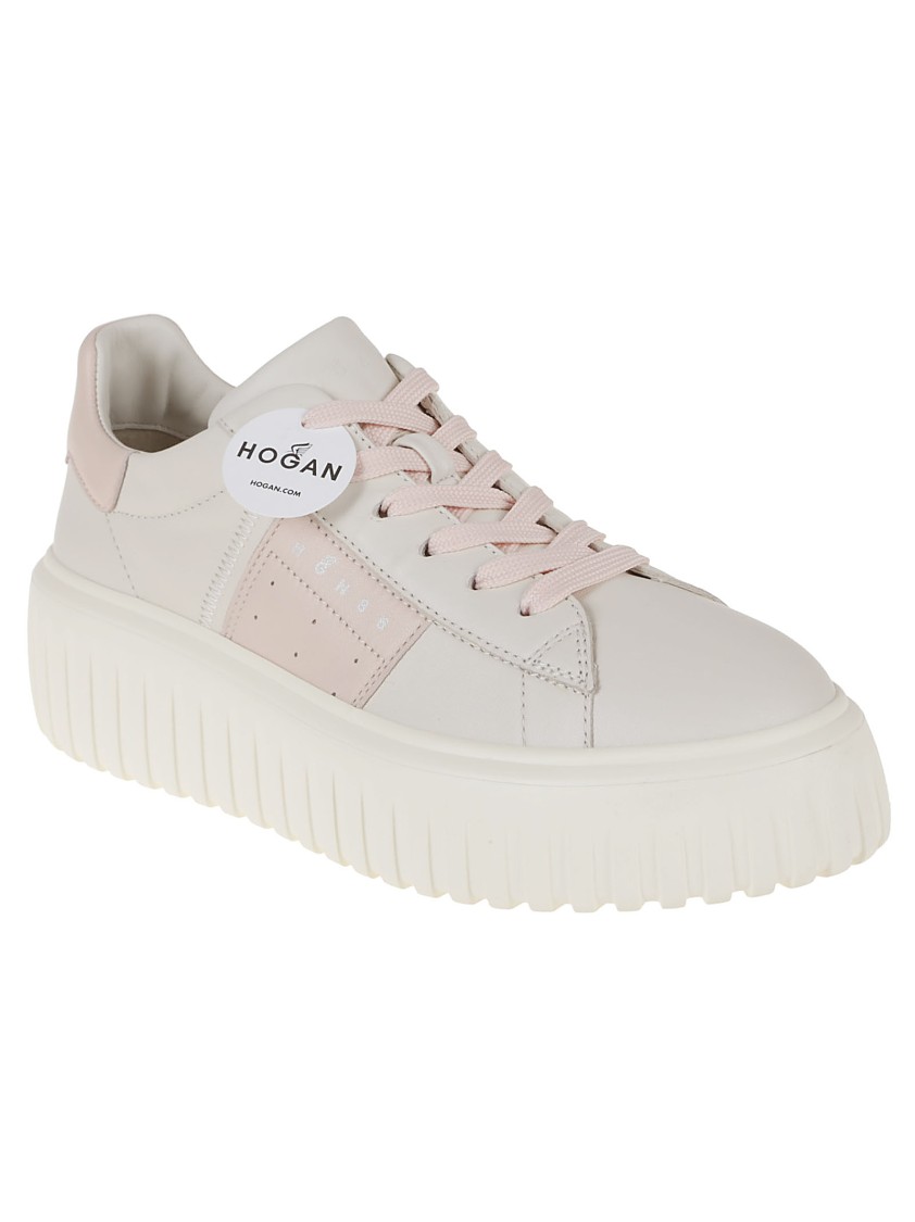 Hogan H-stripes Allac.fascia Logo Sneakers In White
