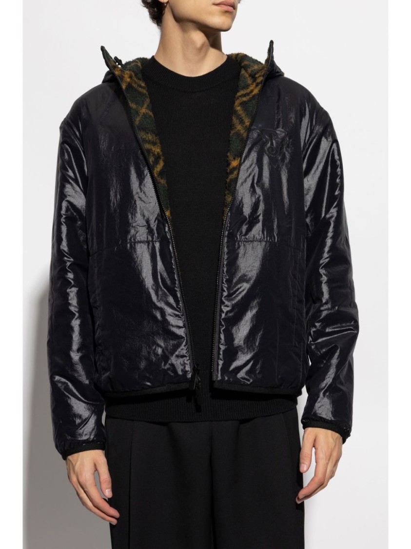Burberry Reversible Jacket With Icon Check Print In Black