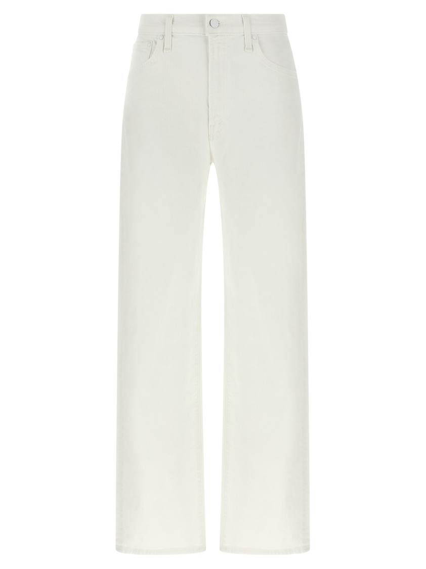 Mother 'the Dodger Sneak' White Five Pocket Jeans In White