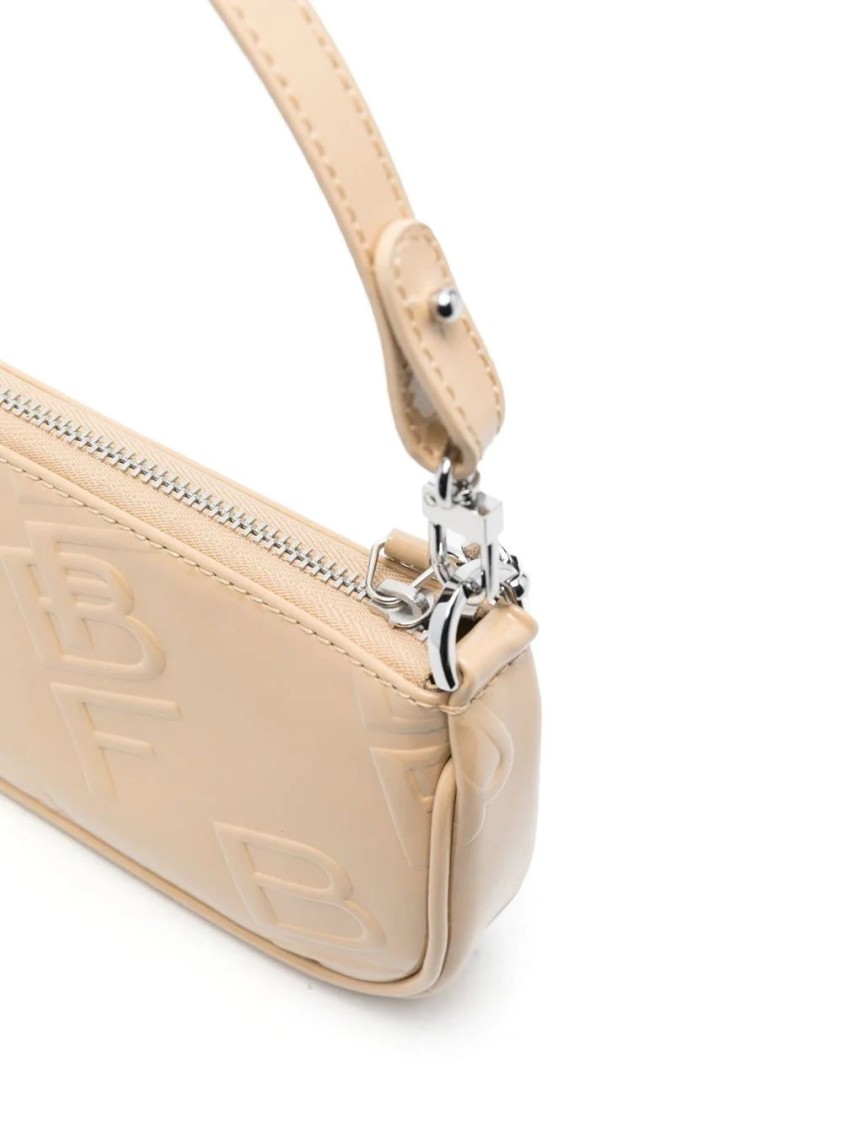 By Far Mini Rachel Kraft Leather Bag In Neutral