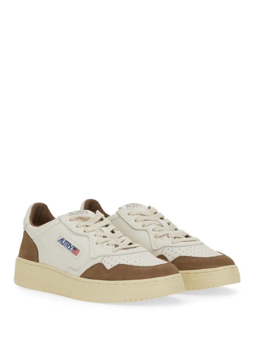 Autry Low Sneaker With Contrast Panels And Perforated Detailing