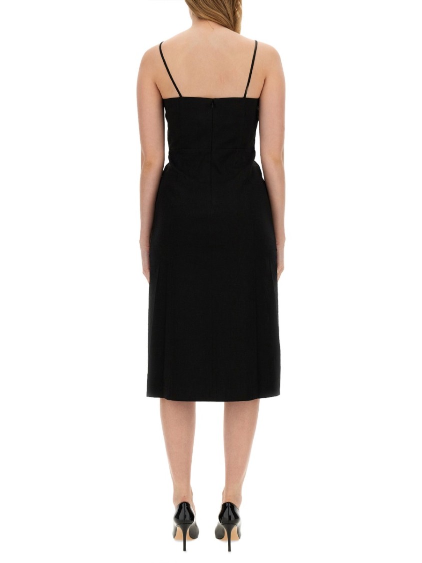 Theory Good Strappy A-line Linen Blend Dress In Black