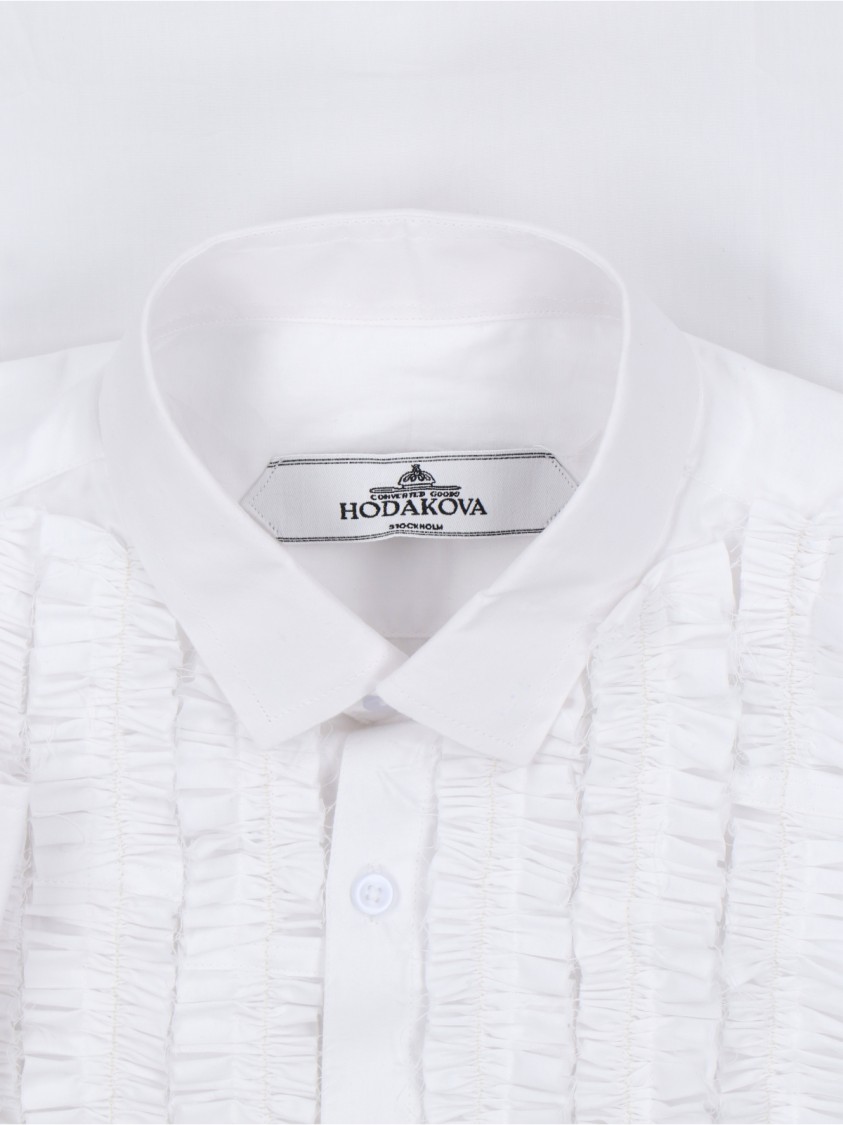 Hodakova Shirt With Rouches In White
