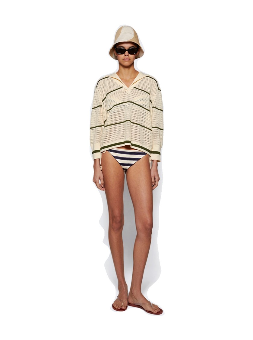 JOHANNA ORTIZ JOHANNA ORTIZ POCA VELA TOP ECRU AND GREEN