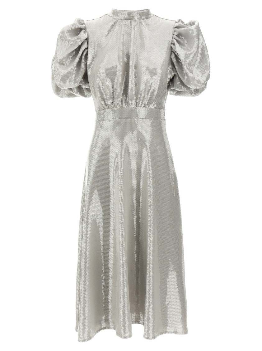Rotate Birger Christensen All-over Sequin Midi Dress With Ribbon Fastenings