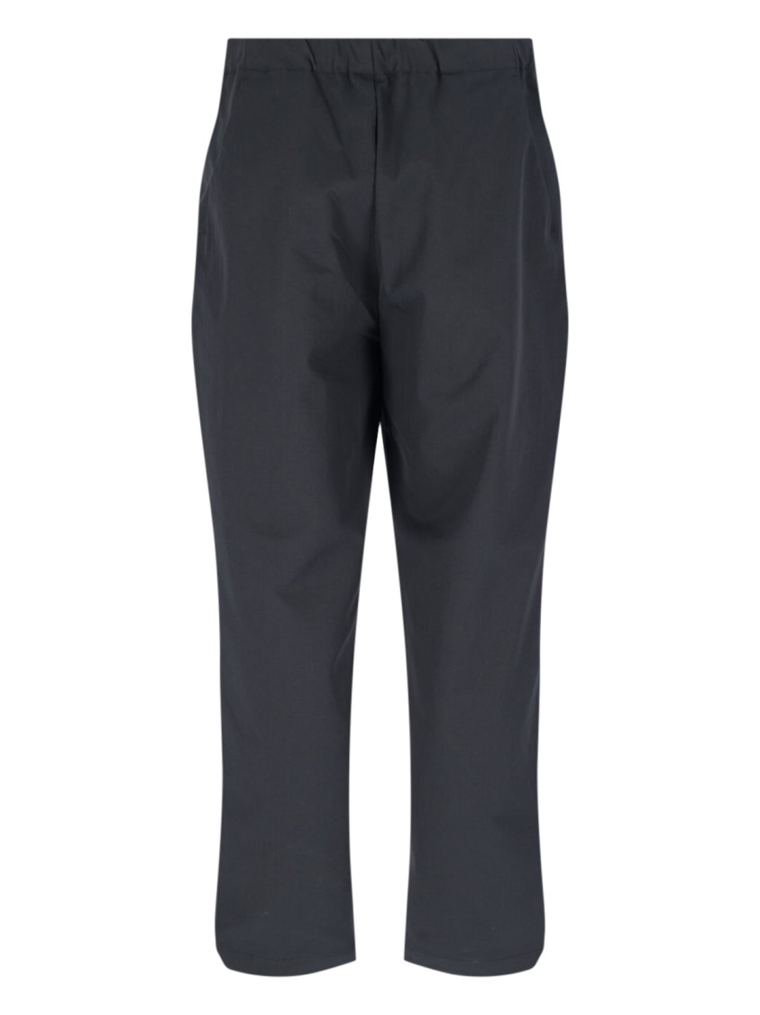 GOLDWIN GOLDWIN HIGH-WAISTED BLACK PANTS WITH ADJUSTABLE BELT