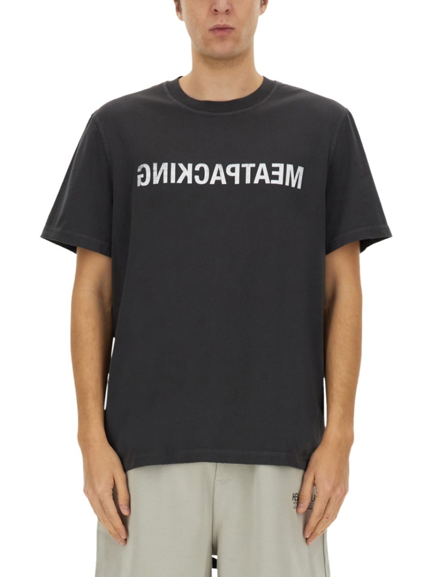 Helmut Lang Graphic Print Crew Neck T-shirt In Black