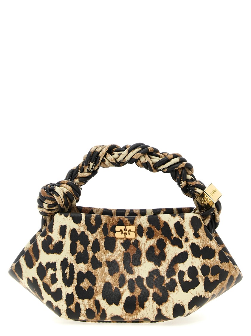 Ganni 'bou Bag Mini Leopard' Handbag In Brown