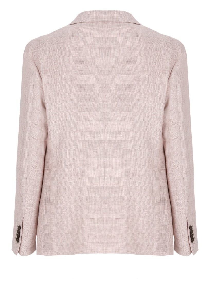 Shop Tagliatore Pink Linen And Cotton Jacket In Neutrals