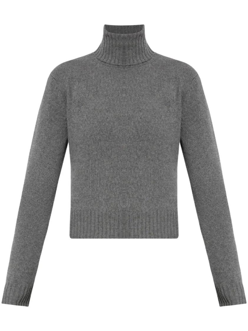 Ami Alexandre Mattiussi Ami High Neck Cashmere Blend Sweater In Gray