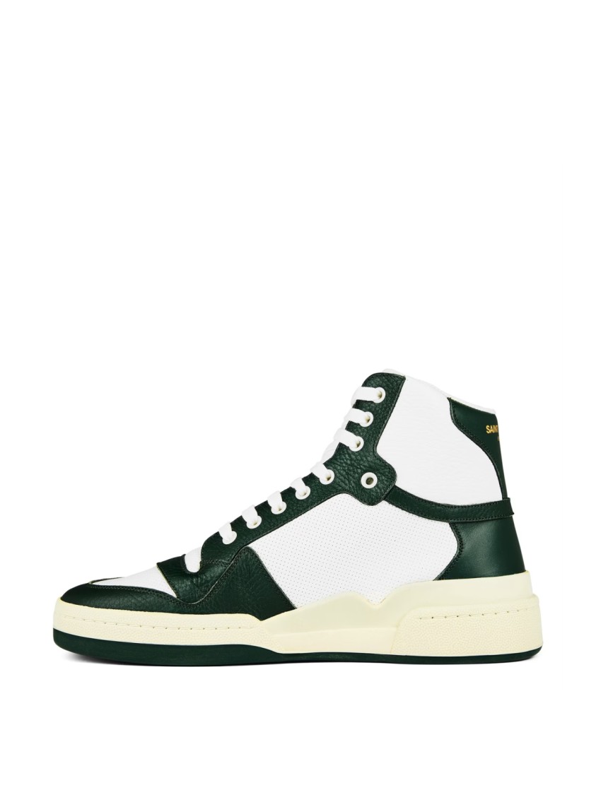 Saint Laurent Sl24 Leather High-top Trainers In White