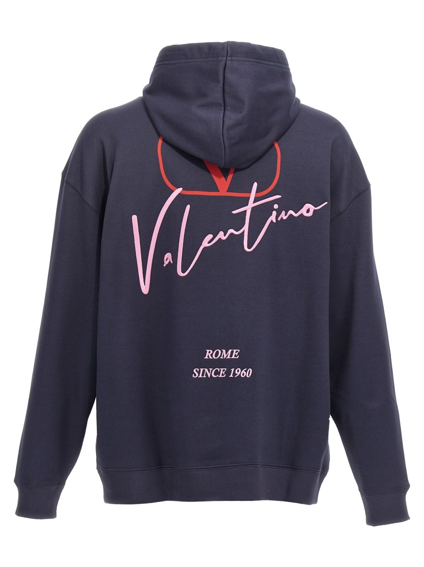 スウェット・トレーナー VALENTINO GARAVANI Valentino logo embroidery hoodie Blue Valentino Garavani Valentino Logo Embroidery Hoodie | THE LIST