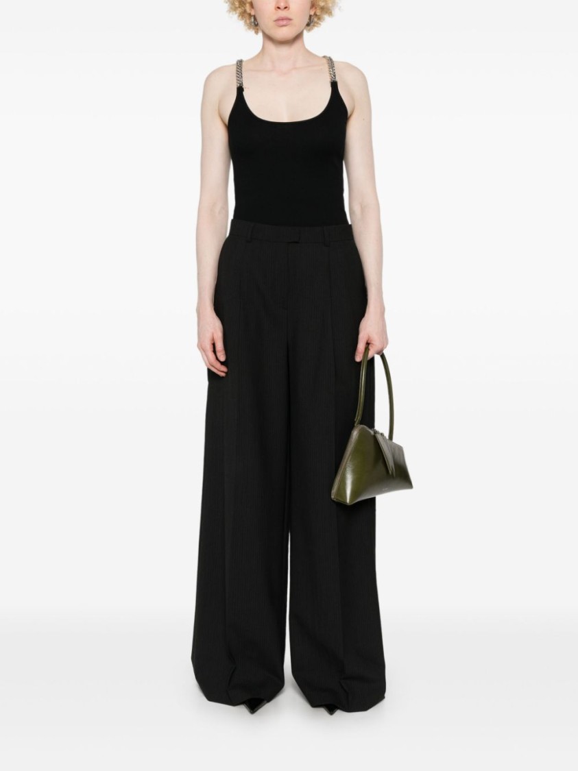 Shop Stella Mccartney Sleeveless Top With Chain-link Detailing In Black