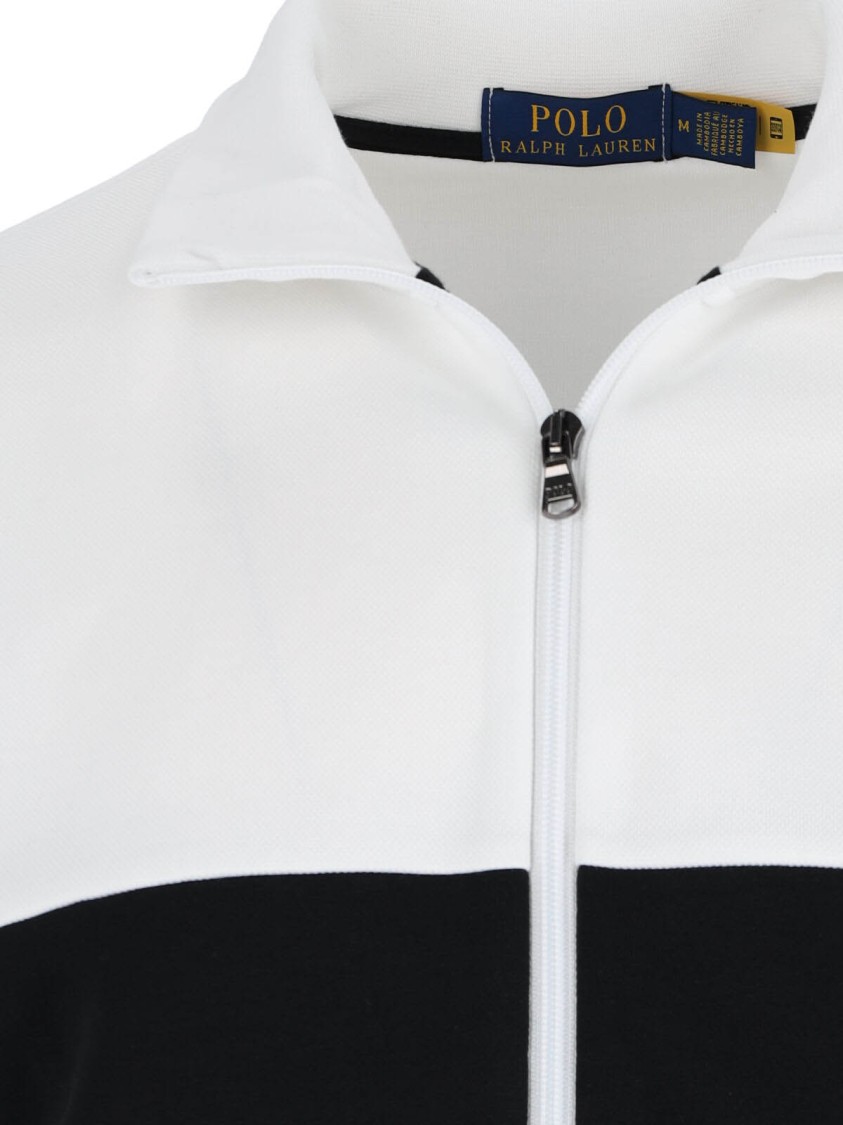 Shop Polo Ralph Lauren Logo Zip Sweatshirt – White