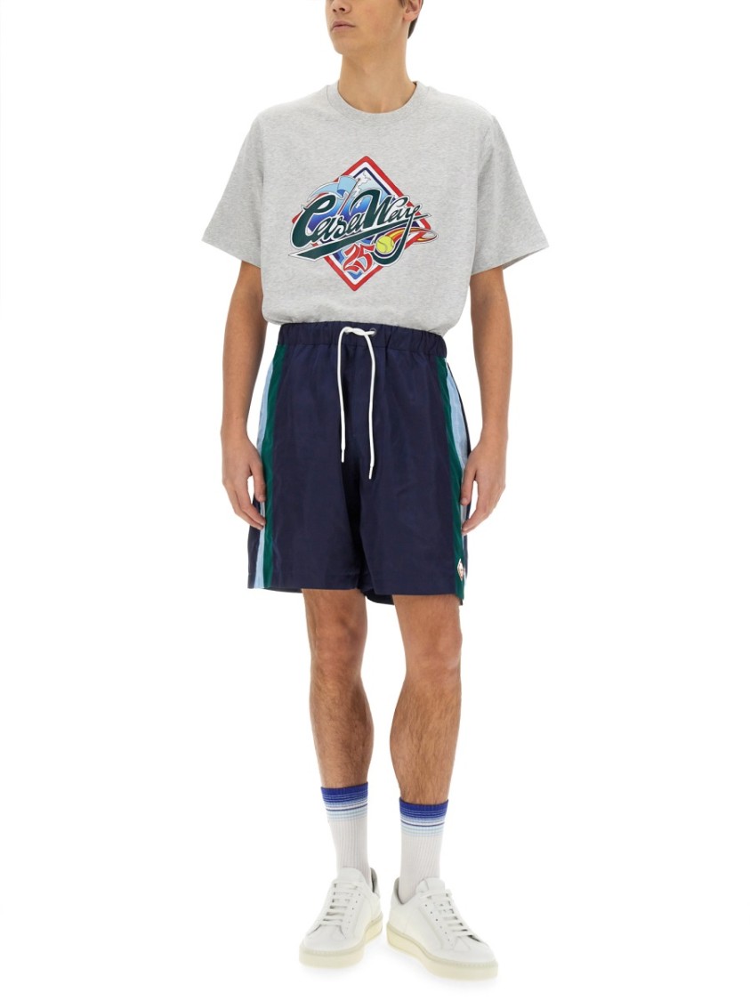 Casablanca Relaxed Fit Activewear Shorts In Blue