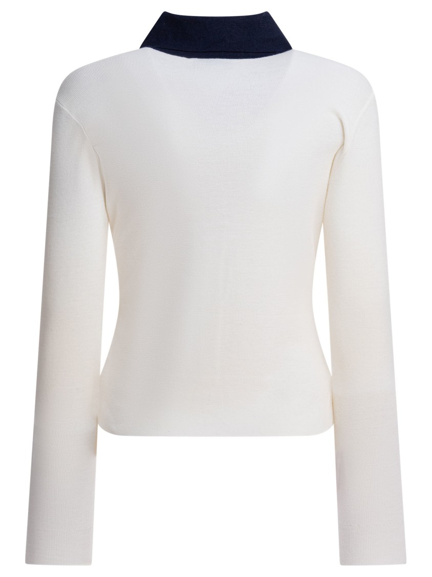 Self-portrait Beige Merino Wool Cardigan In White