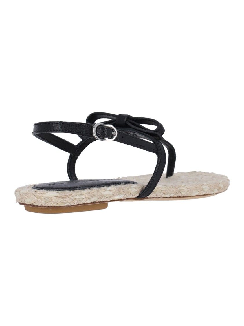 Stuart Weitzman Felicity Espadrillas Thong Sandals In Black