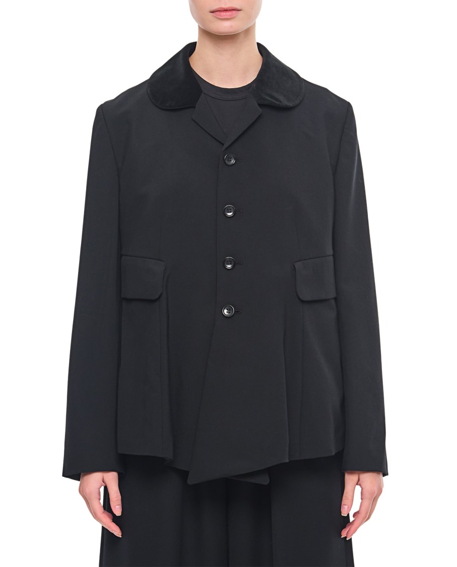 Comme Des Garçons Black Single Breasted Jacket Blazer | THE LIST
