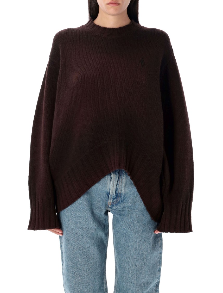 Attico Brown Wool And Cashmere Sweater In Black