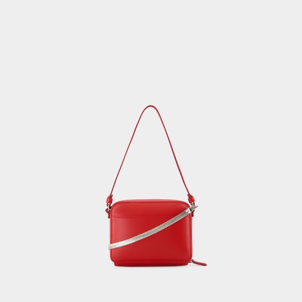 Courrèges Mini Chained Purse In Red